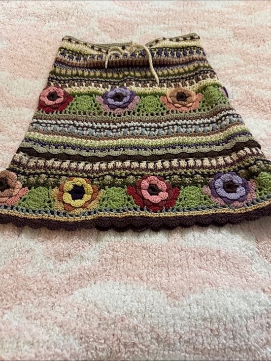 Bu and the duck Other - By and the duck Handmade Crochet Floral Mini Skirt - Multicolor w/ florals